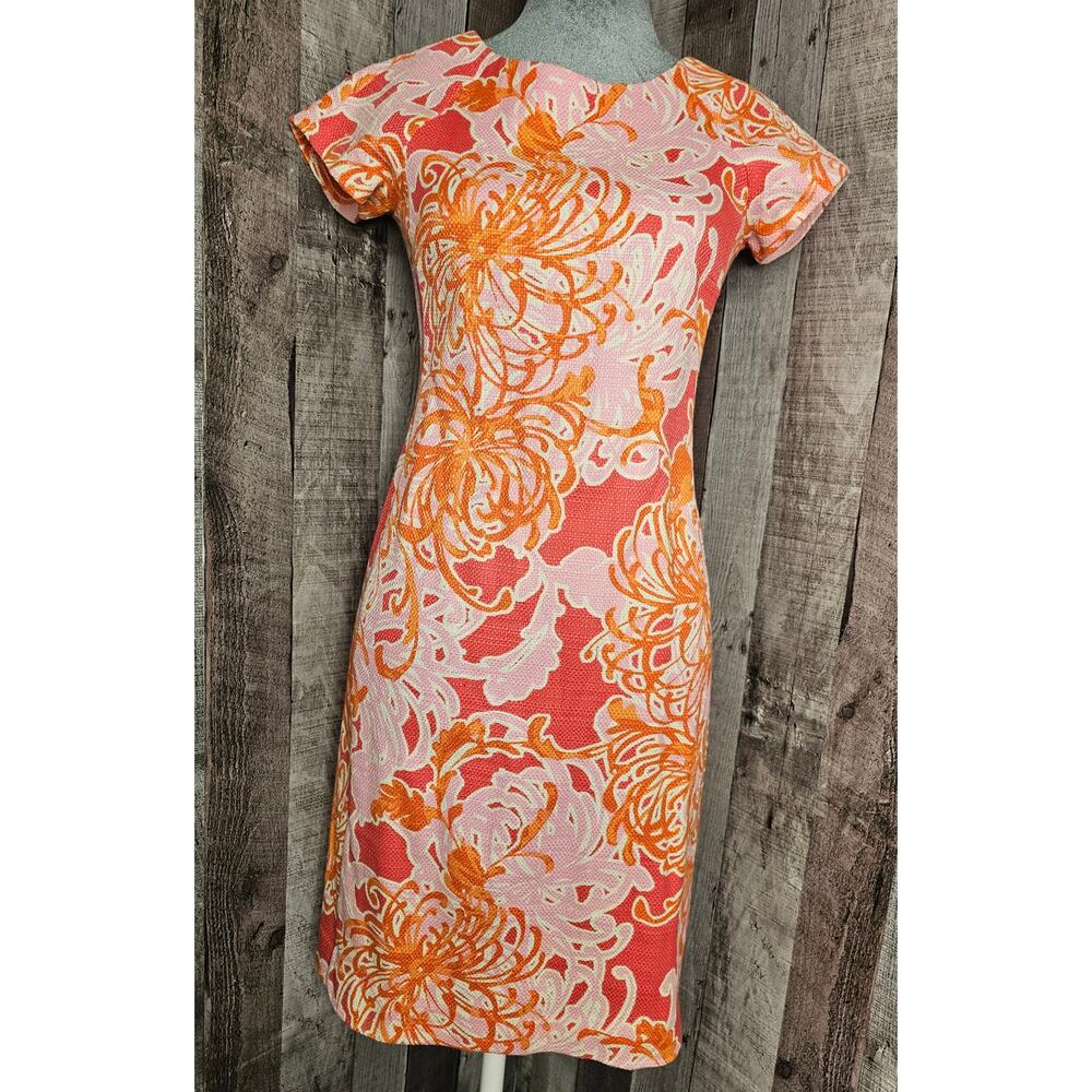 TAYLOR Retro DRESS Pink Orange Dress Women's size 2